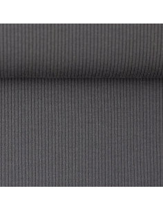 Fine ribbed cotton jersey fabric - Dark gray 2