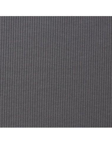 Fine ribbed cotton jersey fabric - Dark gray