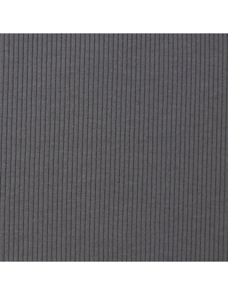 Fine ribbed cotton jersey fabric - Dark gray