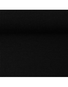 Fine ribbed cotton jersey fabric - Black 2