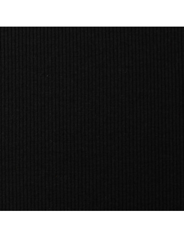 Fine ribbed cotton jersey fabric - Black