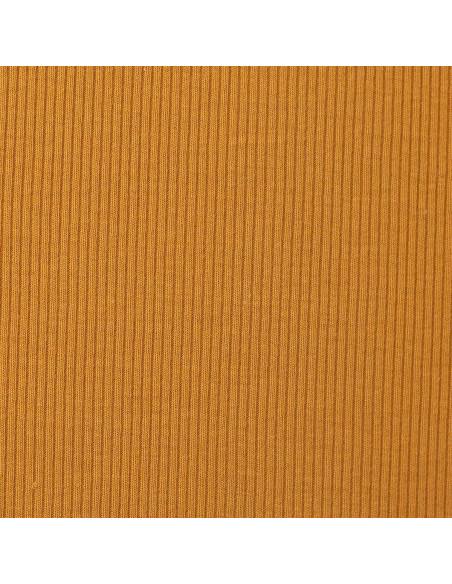 Fine ribbed cotton jersey fabric - Ochre yellow