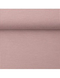 Ribbed fine knit cotton jersey fabric - Old rose 2