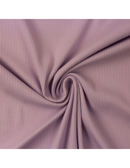 Fine ribbed cotton jersey fabric - Lavender