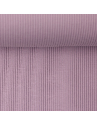 Fine ribbed cotton jersey fabric - Lavender