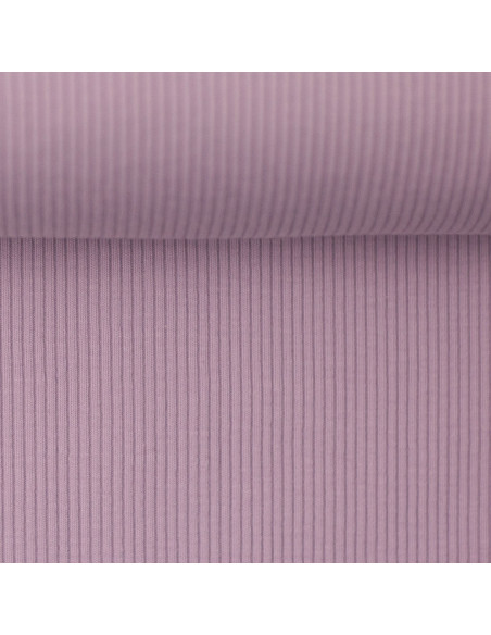 Fine ribbed cotton jersey fabric - Lavender