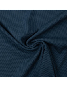 Fine ribbed cotton jersey fabric - Petrol blue