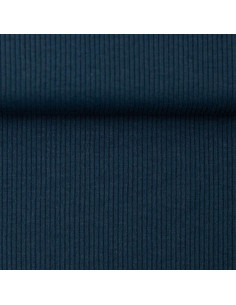 Fine ribbed cotton jersey fabric - Petrol blue 2