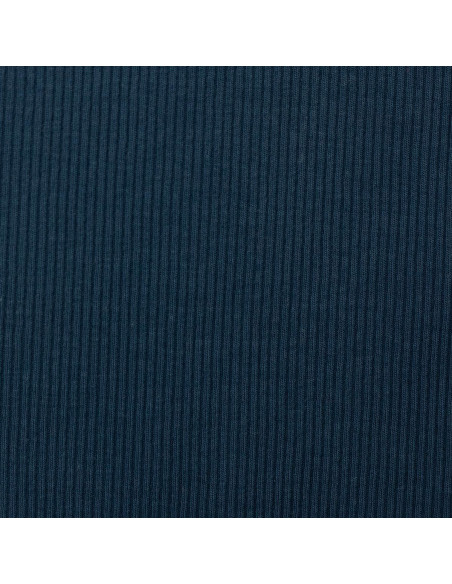 Fine ribbed cotton jersey fabric - Petrol blue