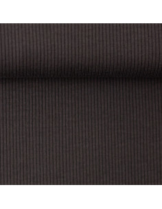 Fine ribbed cotton jersey fabric - Anthracite gray 2