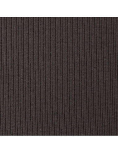 Fine ribbed cotton jersey fabric - Anthracite gray