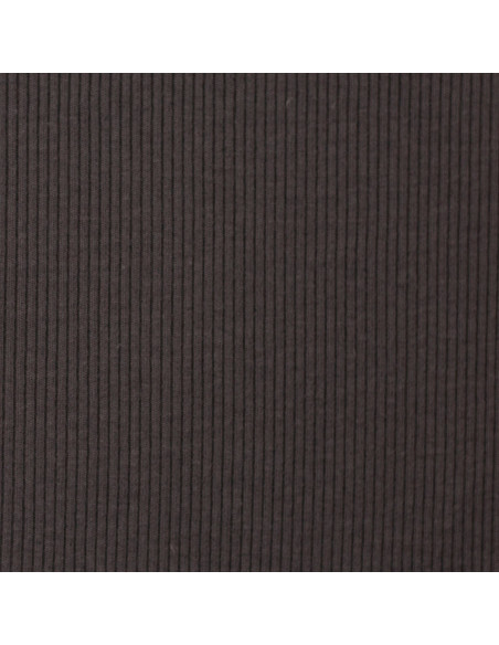 Fine ribbed cotton jersey fabric - Anthracite gray