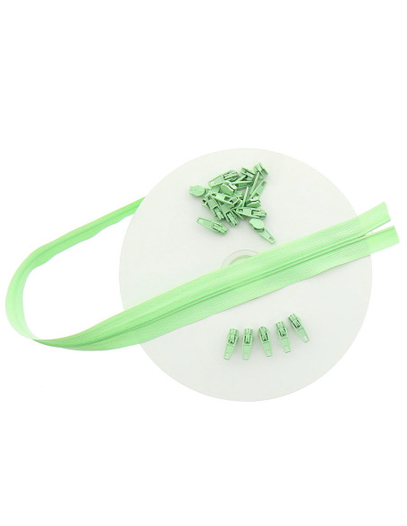 10-meter roll of nylon zipper - Aqua green