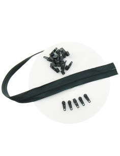 10-meter roll of nylon zipper - Anthracite gray