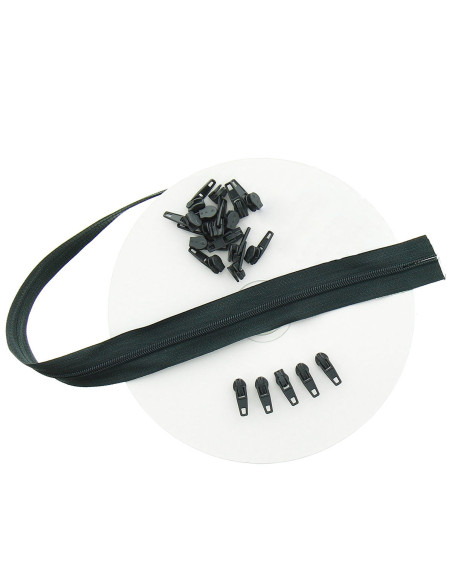 10-meter roll of nylon zipper - Anthracite gray