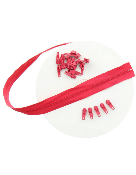 10-meter roll of nylon zipper - Grenadine