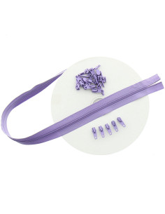 10-meter roll of nylon zipper - Lilac