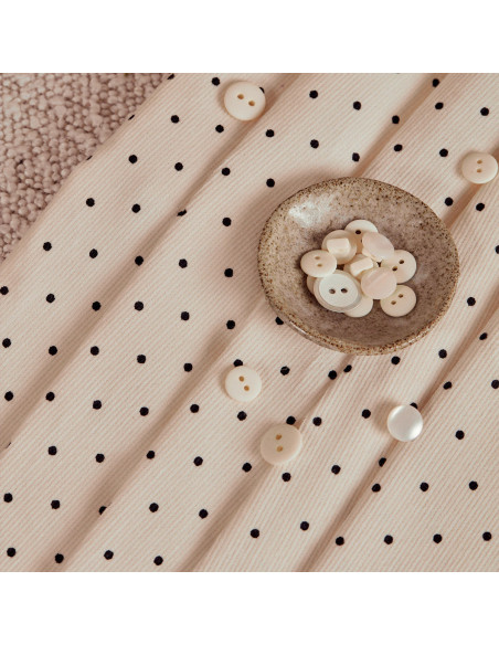 Off-White polka dot corduroy fabric - Atelier Brunette