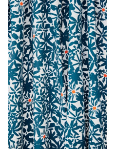 Flowery Viscose Crepe Fabric - Ocean Blue 2