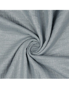 Iridescent glitter double gauze cotton fabric - Pearl gray