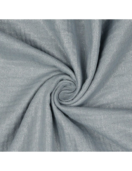 Iridescent glitter double gauze cotton fabric - Pearl gray