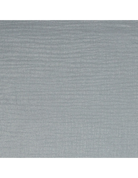 Iridescent glitter double gauze cotton fabric - Pearl gray
