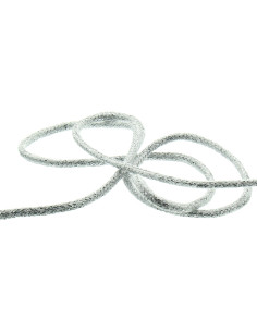 2 mm lurex cord - White and silver