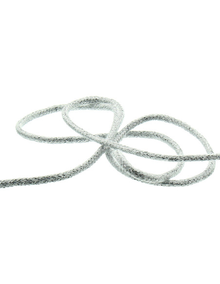 2 mm lurex cord - White and silver