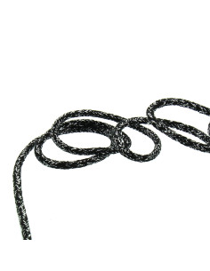 2 mm lurex cord - Black and silver