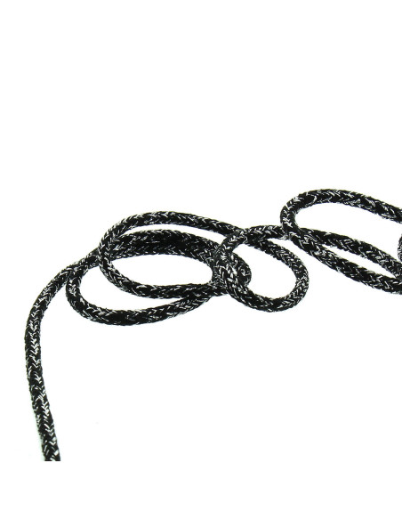 2 mm lurex cord - Black and silver