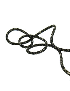 2 mm lurex cord - Black and gold