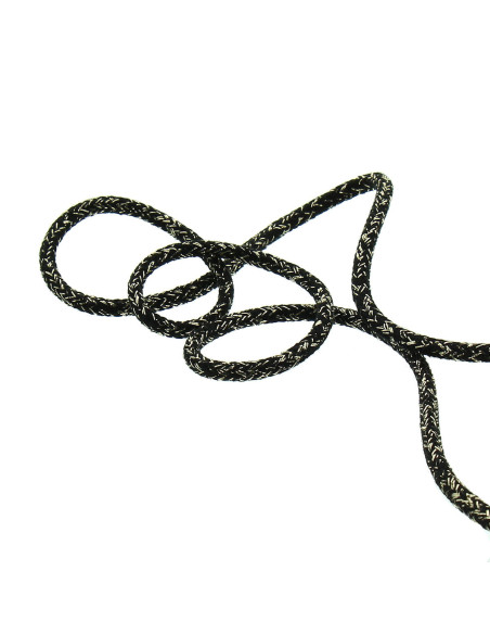 2 mm lurex cord - Black and gold