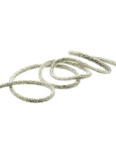2 mm lurex cord - White and gold