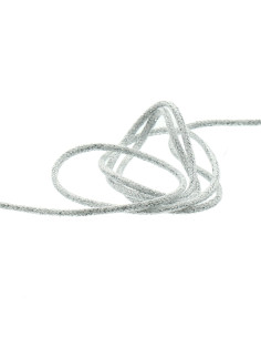 5 mm lurex cord - White and silver