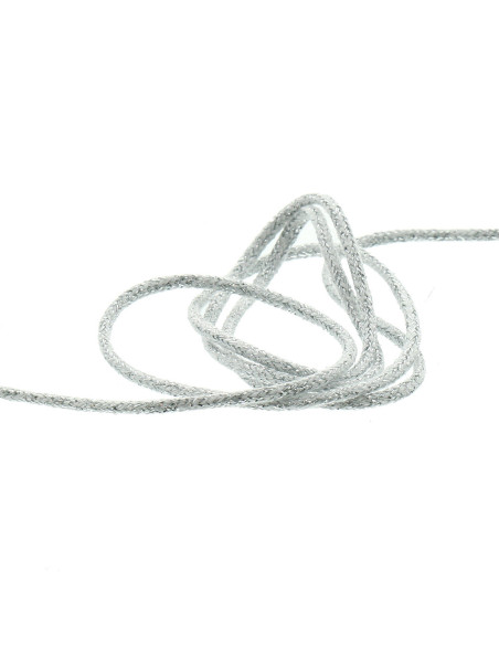 5 mm lurex cord - White and silver