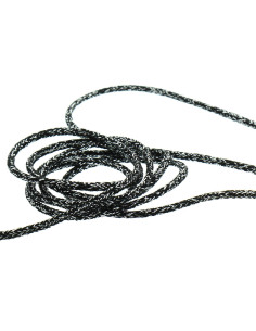 5 mm lurex cord - Black and silver