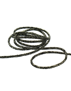 5 mm lurex cord - Black and gold