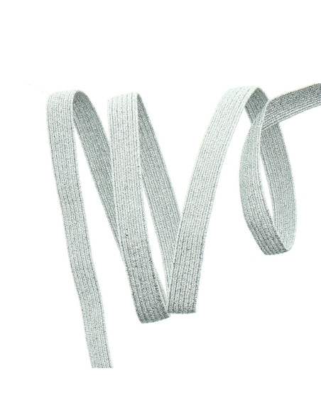 Silver elastic braid