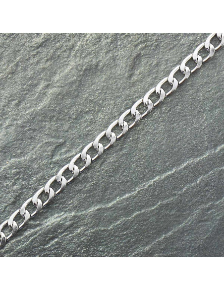 Flat aluminum chain 10 mm - Silver