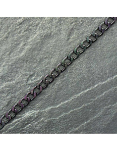 Flat aluminum chain 10 mm - Black