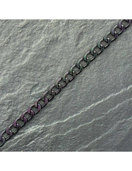 Flat aluminum chain 10 mm - Black
