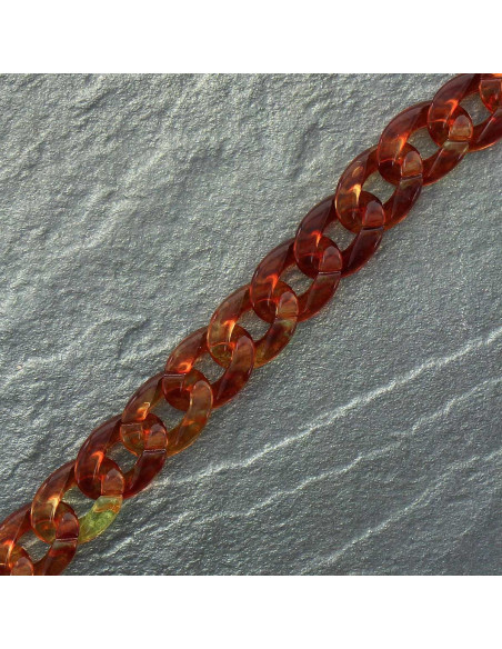 Flat acrylic chain 20 mm - Brown tortoiseshell
