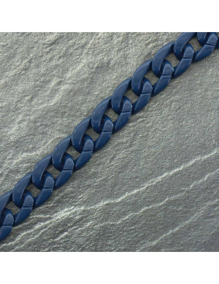 Flat acrylic chain 20 mm - Blue