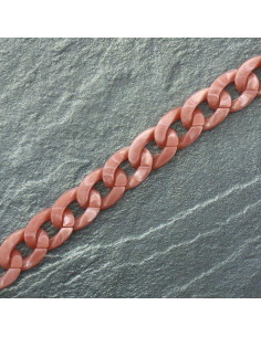 Flat acrylic chain 20 mm - Pink tortoiseshell