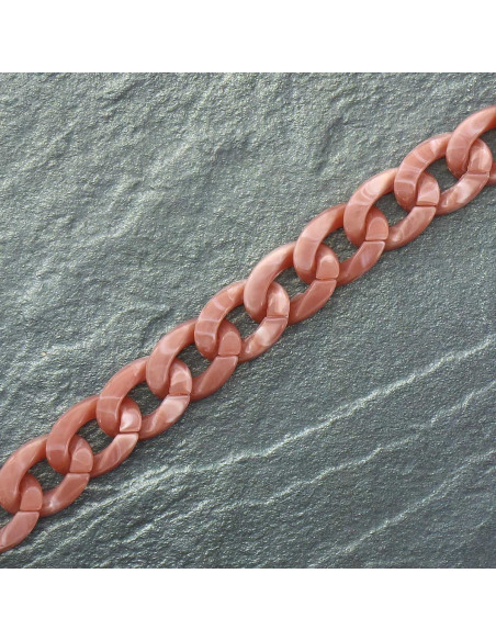 Flat acrylic chain 20 mm - Pink tortoiseshell