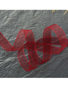Dark red organza ribbon