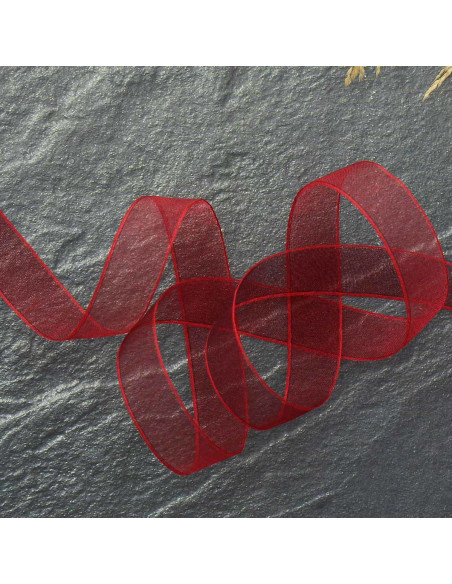 Dark red organza ribbon