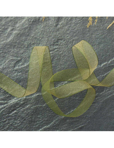 Organza ribbon - Khaki