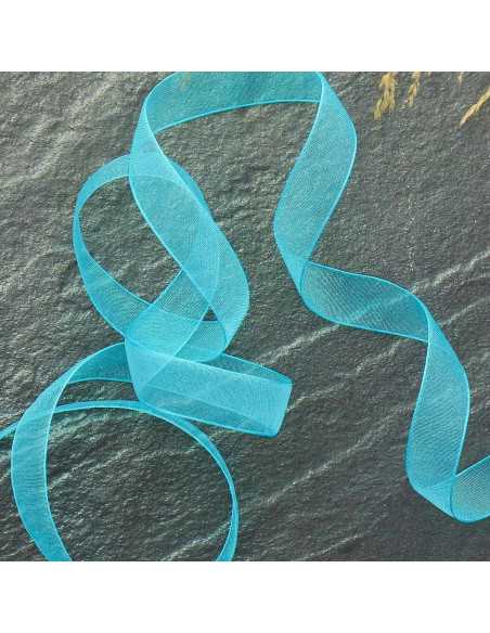 Organza ribbon - Turquoise blue