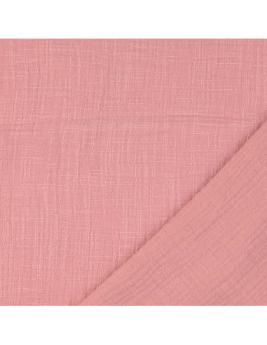 Vintage double gauze cotton fabric - Old pink